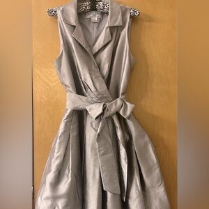 Jessica Howard Silver Grey Metallic Dress